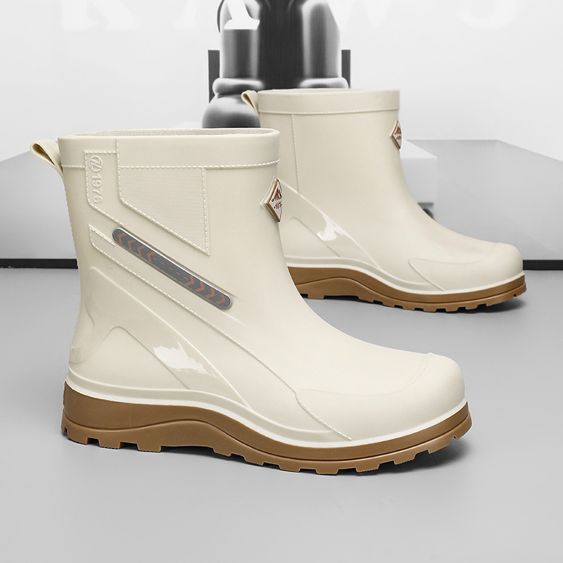Botas de Lluvia de Tubo Medio para Hombre de PVC, Impermeable y Ligero, para Pesca y Cocina image 9