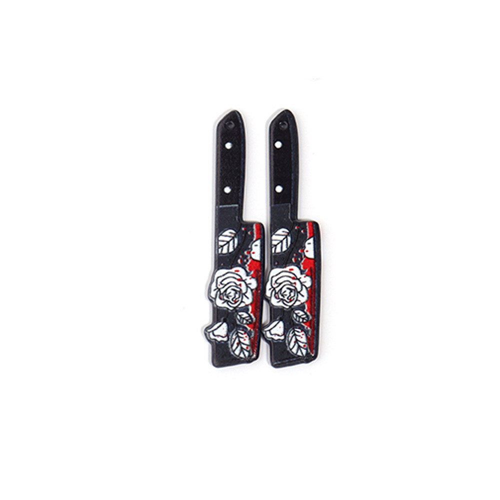 17g Weight Pendant Jewelry Making Type 52*14mm, 56*12mm, 56*14mm Jewelry Making Size DIY Jewelry Accessories Classification 10 PCS/Package Quantity Acrylic Material Halloween Festival Blade, Letter Pattern Printing Design Hip-Hop, Retro, Funny Style 10 PCS/Package 52*14mm 56*12mm 56*14mm Arylic Blade Letter Pendant 11
