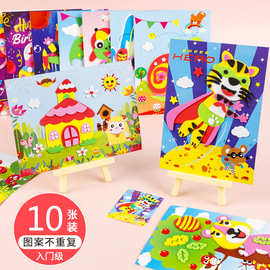 小画板迷你油画框儿童桌面木质手工绘画画架DIY材料包批发