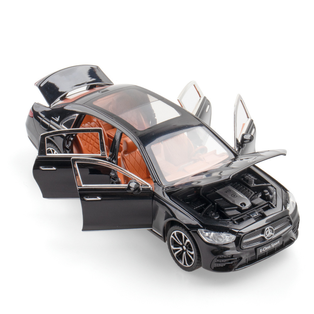 Nuevo modelo de coche de aleación Haodi nuevo Mercedes-Benz E300 coche tire hacia atrás con sonido y luz modelo de coche de juguete colección de decoración