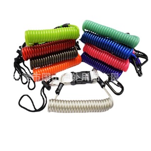 Stainless Steel 304Pu Spring Wire Rope Colorful Spring Safety Rope Diving Camera Rope Manufacturer Direct Sale