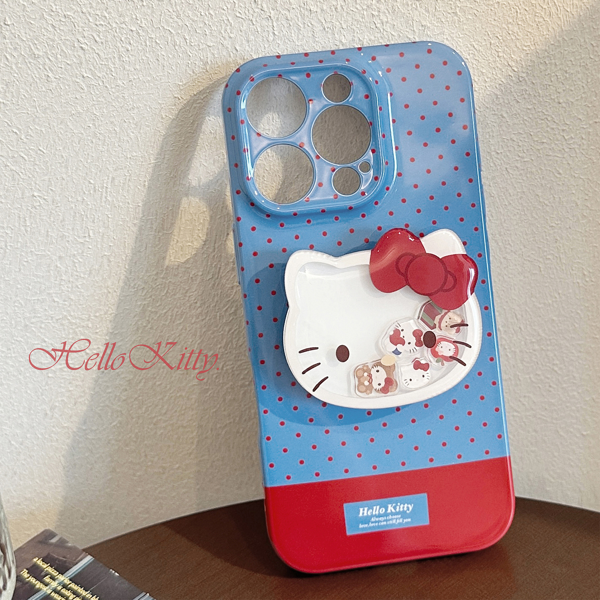 Punto de onda azul y rojo para iphone17 manzana 16 caso de teléfono 14promax película 13 soporte de música de roca para gatos