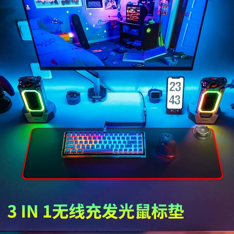 With synchronisation with phone, universal glowing headphones, wireless watch, charger for office, gaming mouse