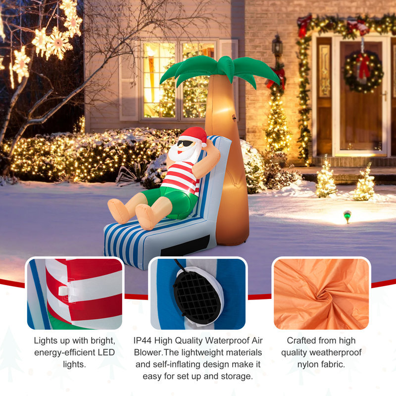 6FT+Lighted+Inflatable+Santa+U