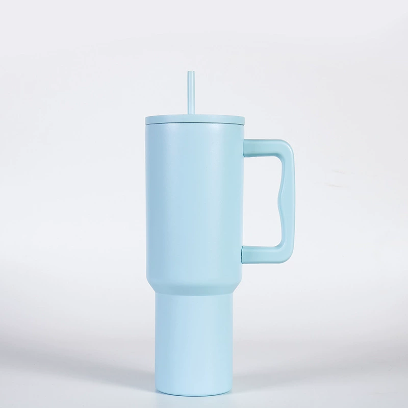 Вакуумный термостакан 40 oz AISI 304 нержавеющая сталь с ручкой и стеклянной вставкой, герметичный