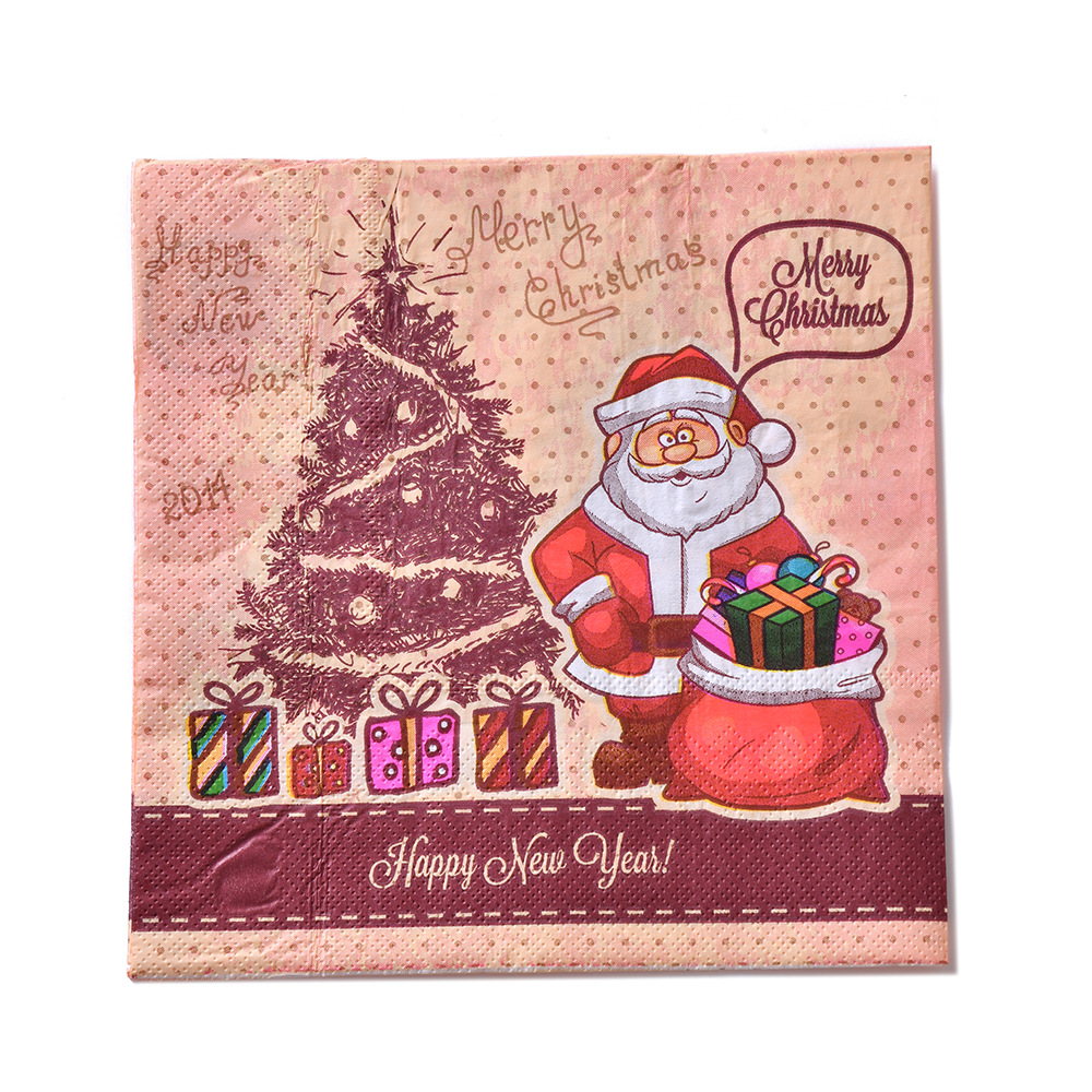 Transfronterizo nuevo plato de papel desechable taza de papel dorado decoración suministros traje de Navidad tema Fiesta vajilla