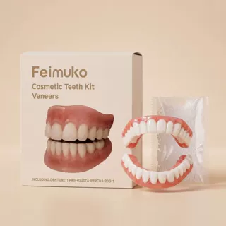 Feimuko假牙套装 牙齿修饰仿真上下假牙使用方便易于清洁假牙套装