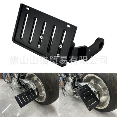 Applicable to Harley Soft Tail Modified License Plate Frame Side License Plate Bracket Jieba Luwei Feiba Feizi Breakthrough