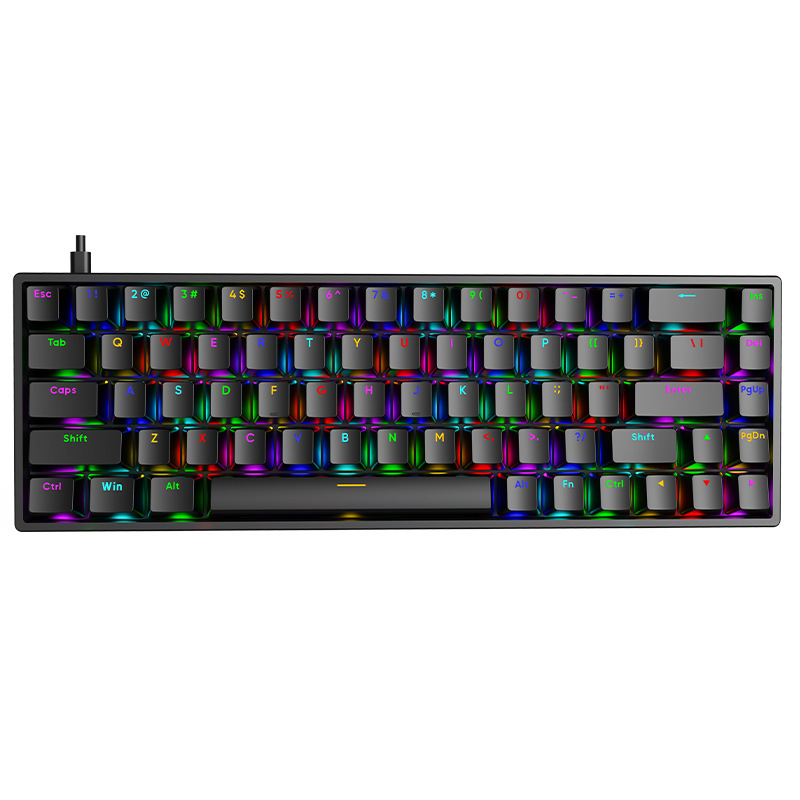 クロスボーダー新品AK68 USB有線キーボードデスクトップノートパソコンRGBゲーム機械挿抜軸|undefined