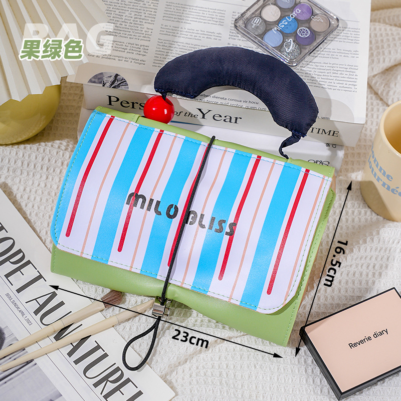 Xiaohongshu bolsa de cosméticos explosiva bolsa de lavado impermeable portátil de color de contraste lindo de gran capacidad bolsa de almacenamiento para productos para el cuidado de la piel femenina