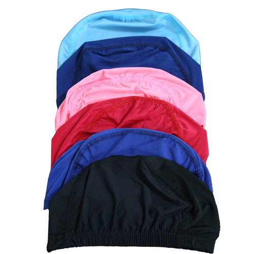 Swimming cap solid color loose swimming cloth swimming pool adult swimming cloth cap long hair swimming cap men and women quick-drying professional