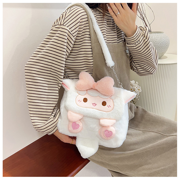 Cartoon bag, little lamb backpack, penguin doll bag, cute girl, school JK versatile backpack, ins Japanese schoolbag undefined