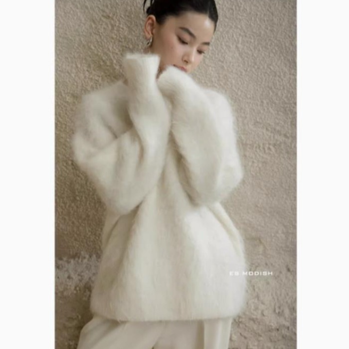 高级感软糯水貂绒套头毛衣女秋冬慵懒风奶fufu针织衫外穿加厚上衣|undefined