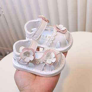 Summer Baby Sandals Infant Toddler Shoes 0-1-2 Years Old Women's Non-Slip Soft Bottom Princess Shoes Baotou Screaming Shoes 3