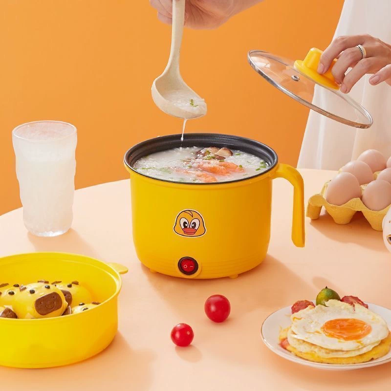 Маленькая желтая утка мини электрическая плита многофункциональная электрическая плита бытовая паровая интегрированная маленькая электрическая плита общежитие студент лапша готовит