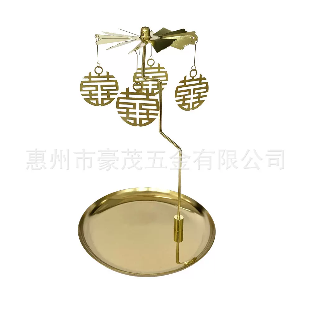 厂家直销亚马逊圆托盘旋转烛台走马灯热气流浪漫香薰旋转走马灯