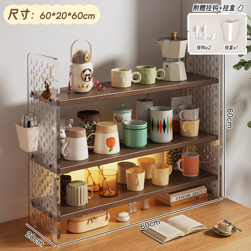 Taza de mesa almacenamiento estante acrílico taza de agua estante de té estante de mesa sala de té esquina de café estante de exhibición