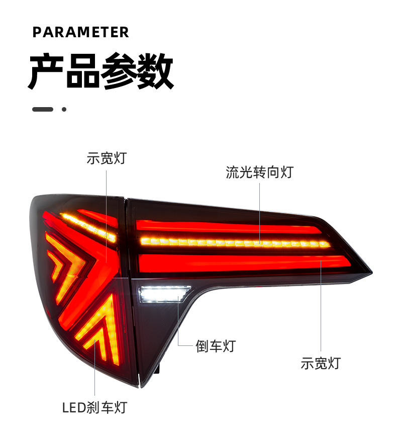 Suitable for 14-21 Honda Binzhi Led Taillight Assembly Modified Y-Type Scanning Led Driving Streamer Turn Signal