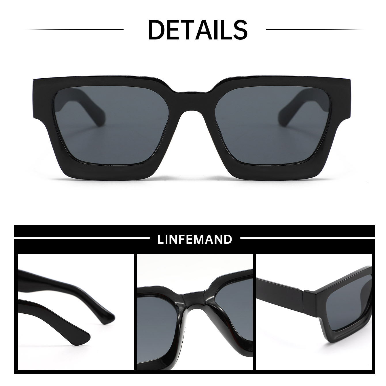 Klassische quadratische Sonnenbrille 2025 – Grenzüberschreitender Verkaufsschlager im Großhandel – Vollrahmen-Sonnenschutz – Unisex – Hochwertige, gesichtsschlankmachende Sonnenbrille_voghion.com
