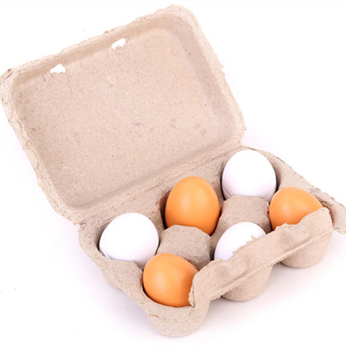 Wood products manufacturer direct sales simulated eggs and duck eggs set of 6 boxes 0.2 children's play house wooden toy egg