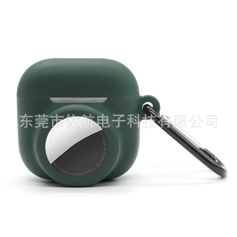 Защитный силиконовый чехол (для Apple AirPods 4) — 2-в-1 совместимый с AirTag, беспроводной Bluetooth