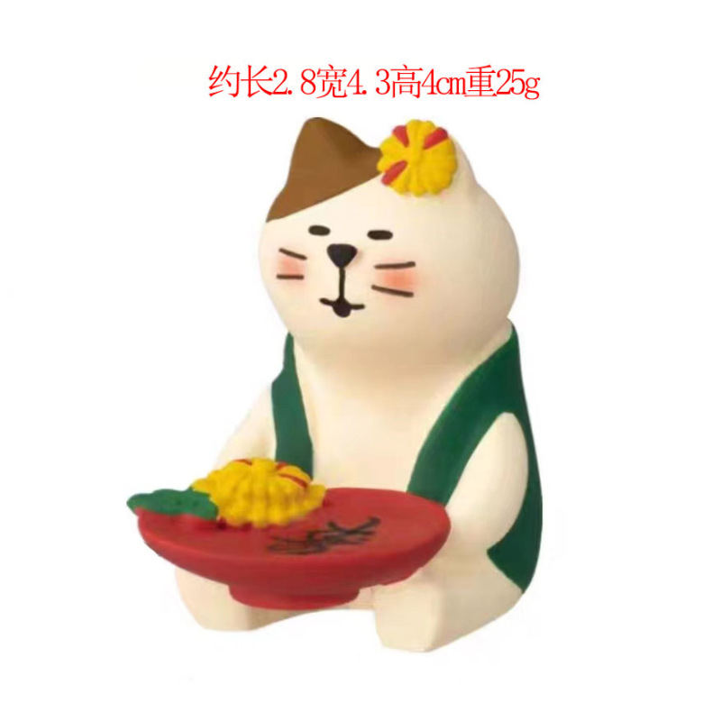 中秋节礼品摆件日式猫兔子猫咪潮玩公仔月饼盒装饰礼品树脂工艺品|undefined