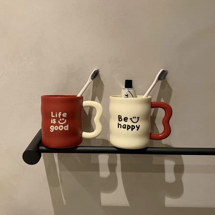 Letter High-Value Mouthwash Cute Simple Washing Brushing Teeth Children's Household Couple Toothbrush Holder Tooth_voghion.com