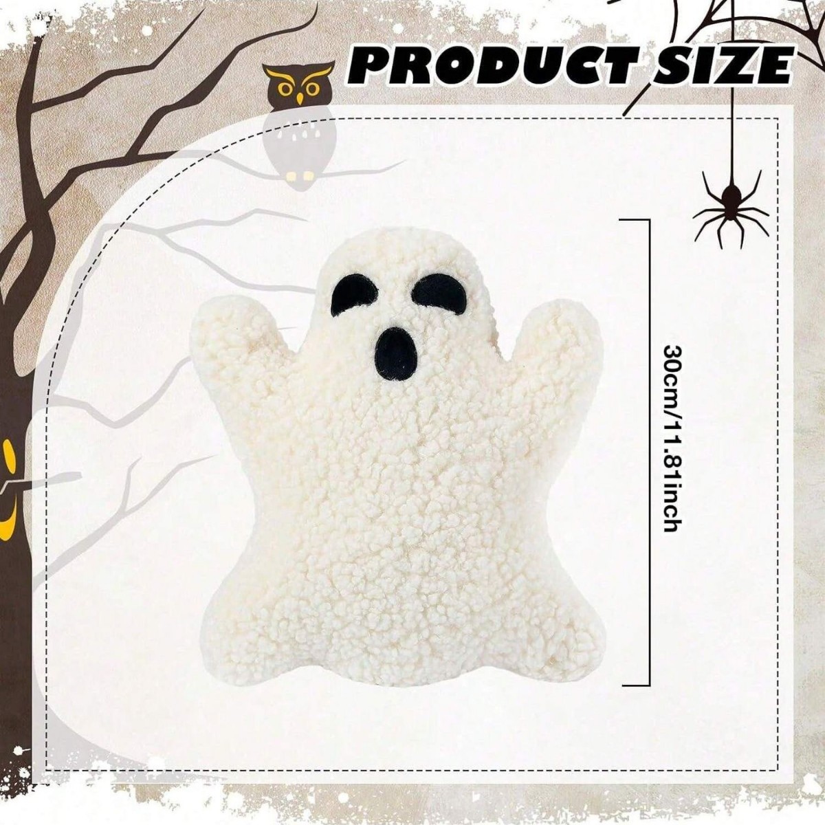 Nuevo juguete de peluche transfronterizo almohada fantasma decoración de cojines para el hogar de Halloween muñeca de regalo de vacaciones