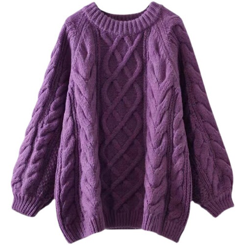 2025 spring, autumn and winter sweet and fresh twisted sweater for women loose slim pullover knitted sweater lazy style