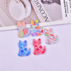 Rainbow acrylic jewelry, pendant, earrings, European style, flowered, wholesale