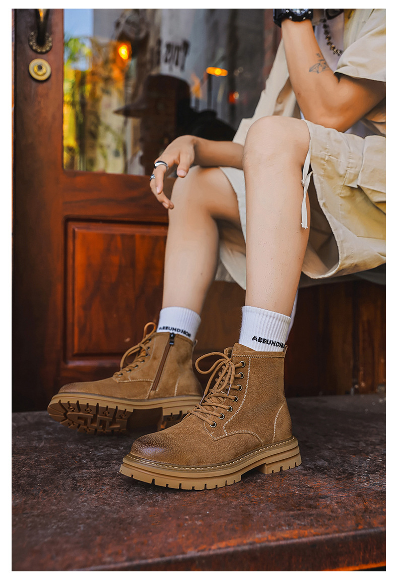 Martin Herren Desert Boots Gelb Englisches Design Arbeitsstiefel_voghion.com