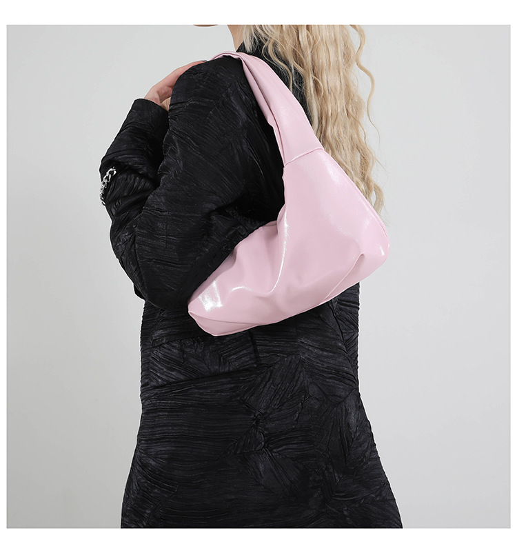302g Weight Polyester Lining Material Zipper Closure Type Single Shoulder Strap Strap Type Shoulder Bag Bags Type Casual, Daily, Shopping Occasion Pu Leather Material Solid Color, Bow Knot Pattern All Seasons Season Women's Gender Streetwear Style Dumpling Shape Shape Women's Pu Leather Solid Color Bow Knot Streetwear Dumpling Shape Zipper Shoulder Bag 10