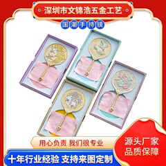中国風の文化的で創造的な手持ち化粧鏡、古典的な古代スタイルのカスタマイズされた旅行の文化的で創造的なお土産、ポータブル手持ちミラー卸売