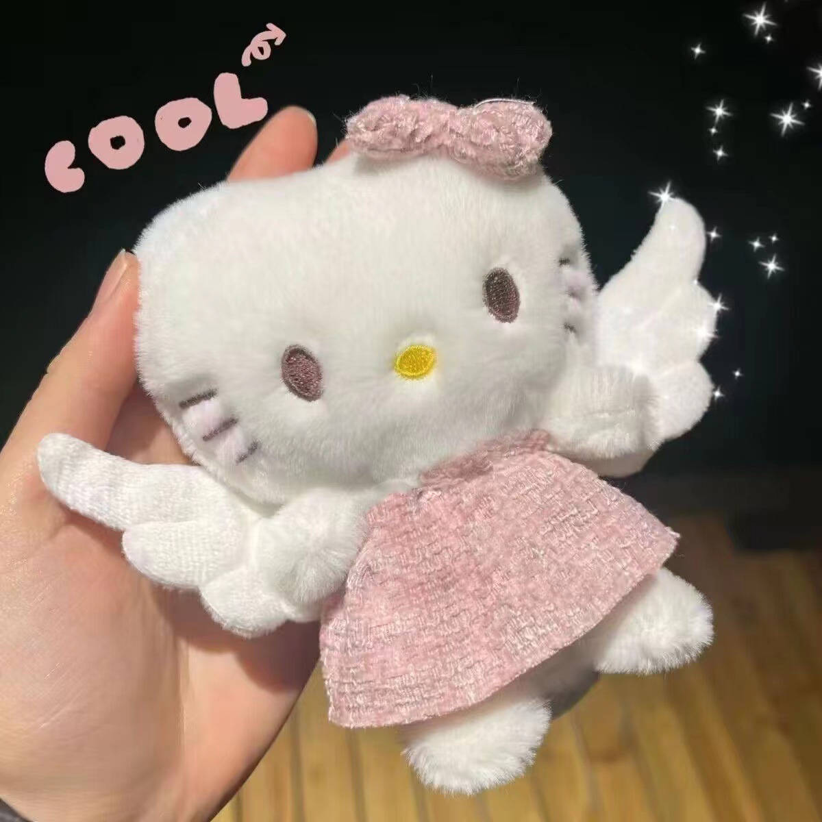 Trendy Angel Kt Cat Plush Doll Ins Girl Kitty Cute Pendant Dress Bag Plush Accessory Doll Gift