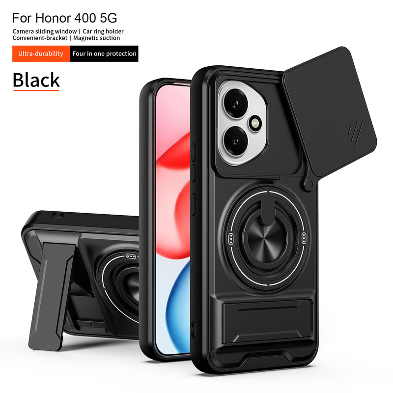 Suitable for Huawei Honor 600 Shunjia Sliding Window Protective Phone Case X6E Magnetic Dual Stand P90 Anti-Fall Protective Cover