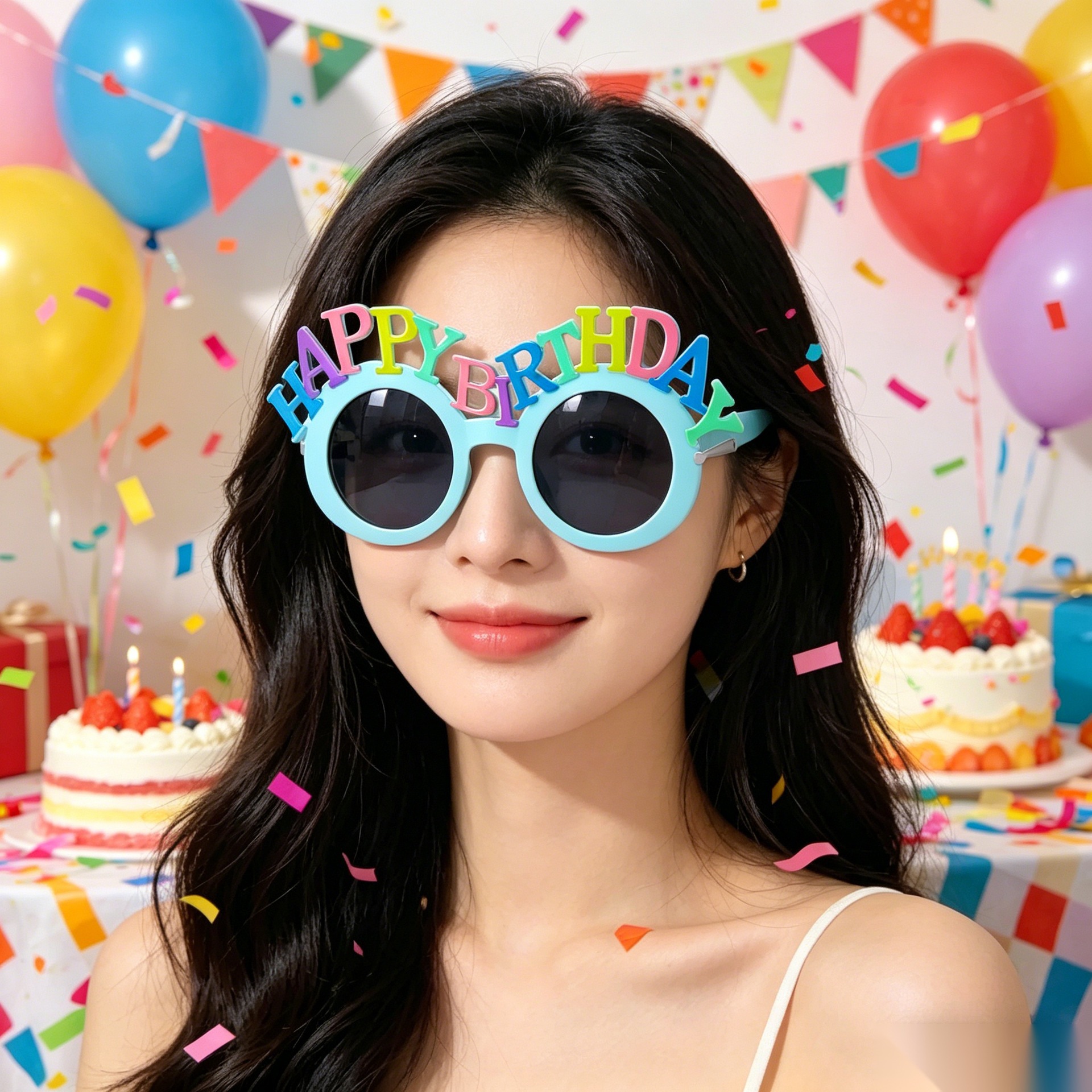 Cumpleaños temático fiesta gafas extrañas feliz cumpleaños pastel vela gafas de diseño de cumpleaños accesorios de fotos