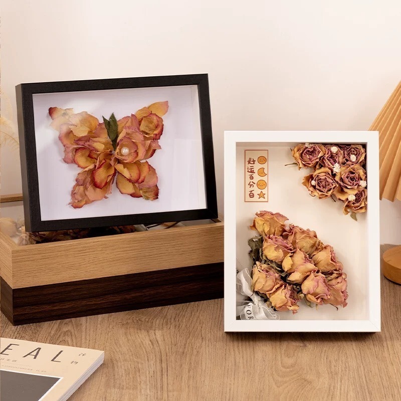 Creative Hollow 3cm Dried Flower Photo Frame DIY Shell Stone Immortal Flower Stone Collection Display Table Picture Frame Wholesale
