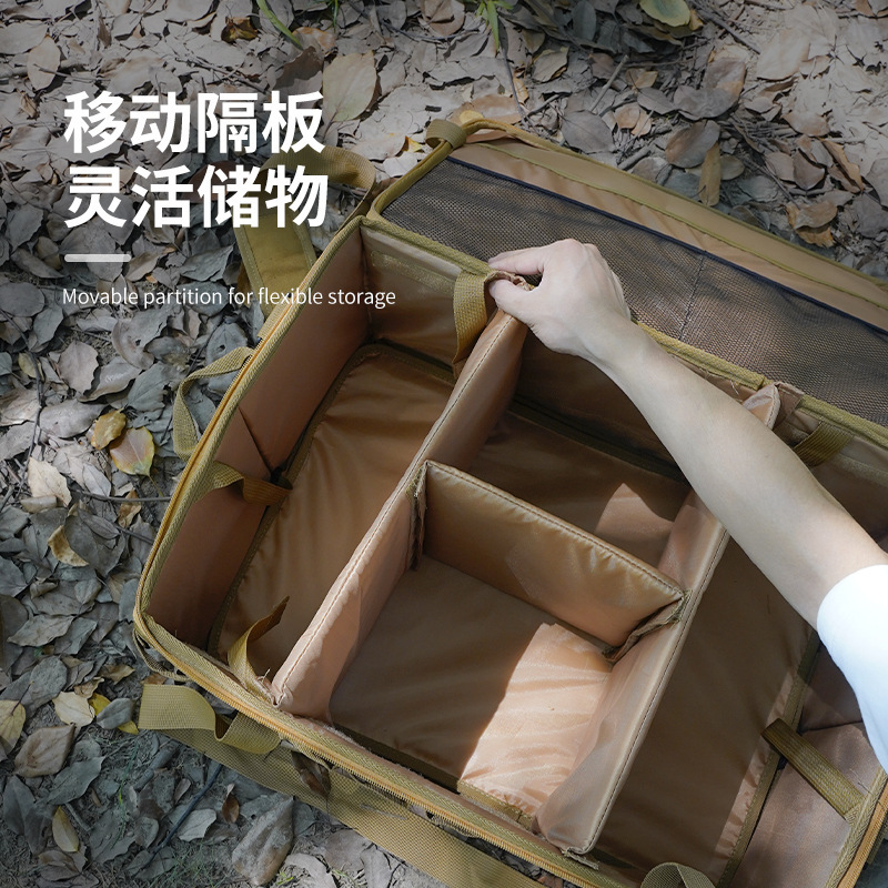 Bolsa de almacenamiento para acampar al aire libre, equipo duro, utensilios de cocina de gran capacidad, estufa, caja de almacenamiento de herramientas, bolsa de almacenamiento plegable