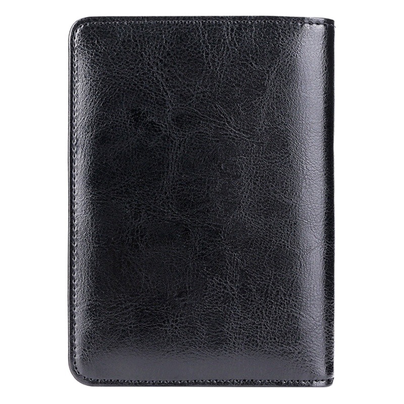 Portatarjetas de pasaporte largo transfronterizo de primera capa de piel de vaca titular de pasaporte de gran capacidad Multi-tarjeta de identificación bolsa RFID antirrobo titular de la tarjeta