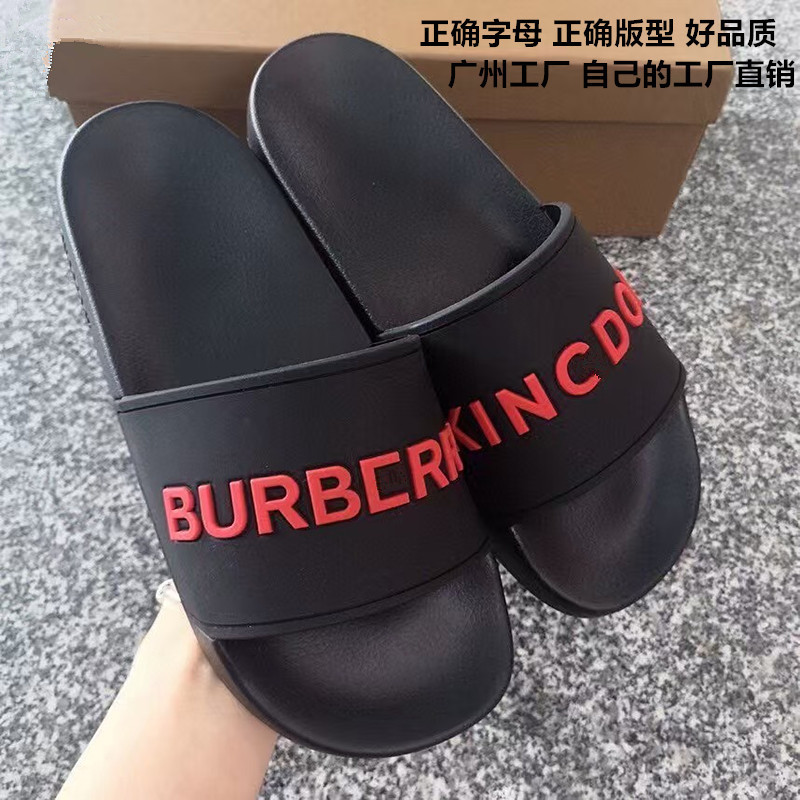 Babaojia Slippers, British Style, Outdoor Wear, B Letter Print, Flat Beach Flip-Flops, Cambodia, Vietnam, Singapore