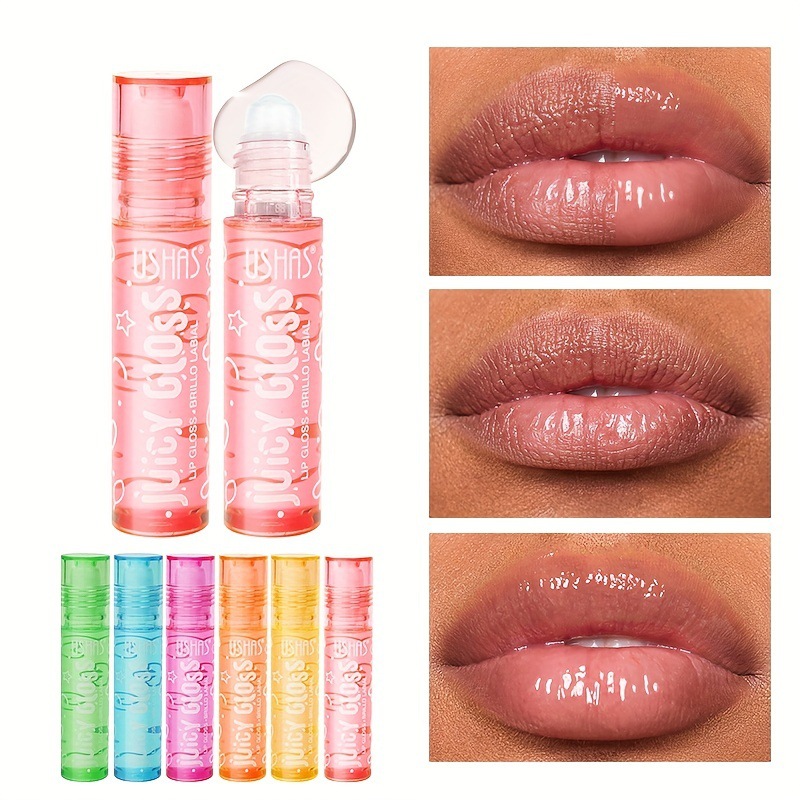 USHAS cross-border exclusivamente en stock aceite de labios de 6 colores bálsamo labial nutritivo hidratante lápiz labial anti-agrietamiento y disminución de las líneas de los labios