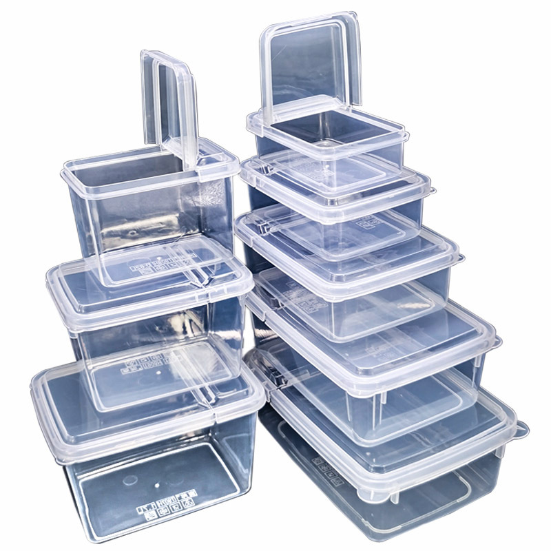 Caja de almacenamiento de plástico con tapa abatible, recipiente hermético para alimentos y cereales