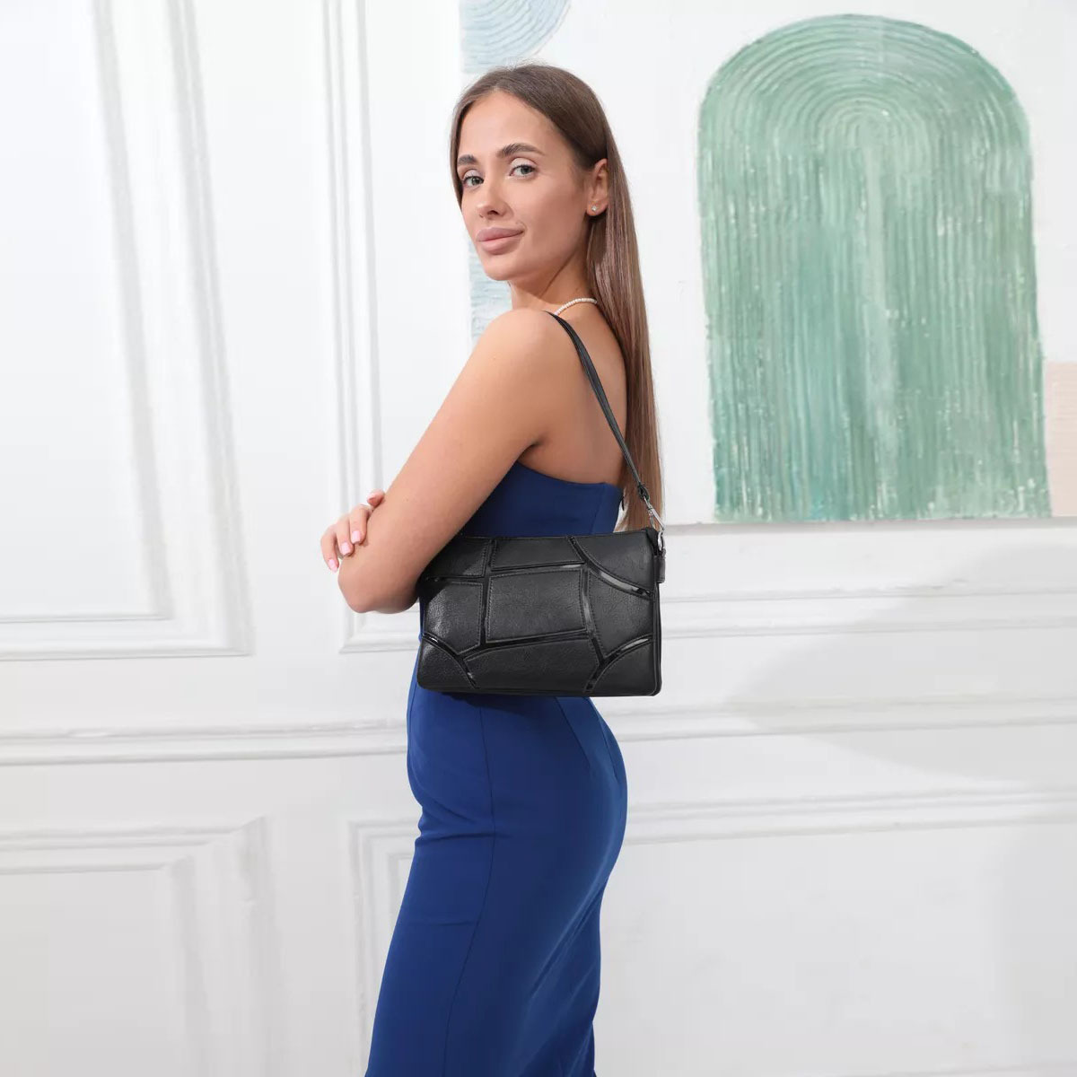 Fashionable Shoulder Bag, New Model, Top Quality Women's Crossbody Small Square Bag, Simple Splicing Classic Trendy Women's Bag._voghion.com