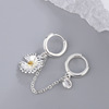 Earrings, silver 925 sample, flowered