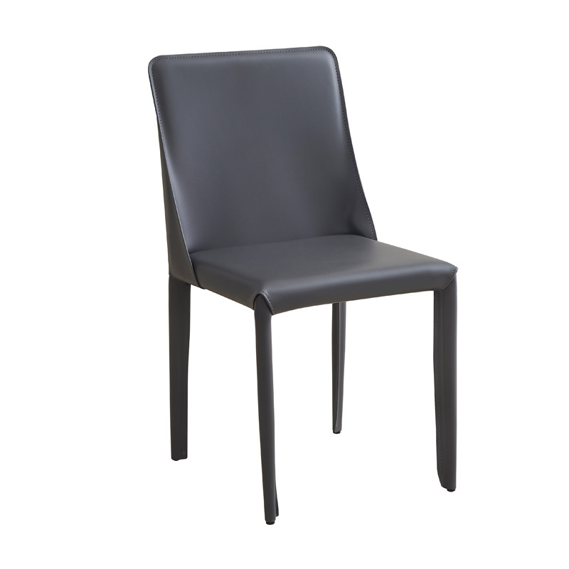 Sillas de comedor de cuero de silla de montar italianas domésticas simples sillas de patrón de sala de comedor de hotel taburetes de comedor