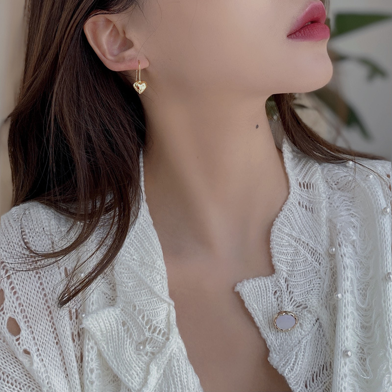 Heart Shape Pattern Women'S Gender 1 Pair 18K Gold Plated Silver Plated 925 Sterling Silver Heart Shape Drop Earrings Earrings Ear Hook
