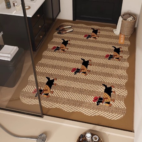 浴室吸水地垫大尺寸卫生间门口全铺防滑脚垫厕所洗漱台硅藻泥地毯