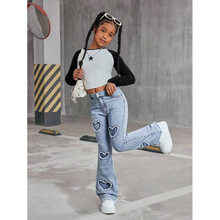 S 82565 Love embroidery jeans �����廨���ȿ�羳����ͨ��