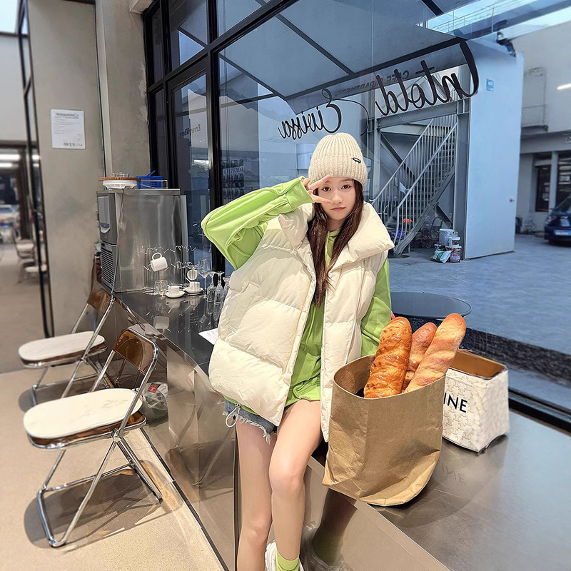 秋冬新款羽绒棉马甲女短款外套宽松百搭立领棉马夹背心坎肩外穿|undefined