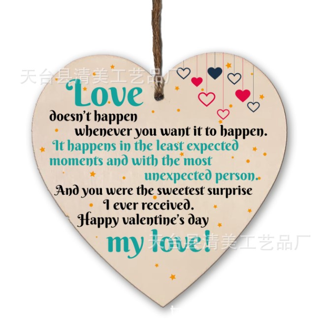 Colgante de pieza de madera de amor estilo amor 1 paquete